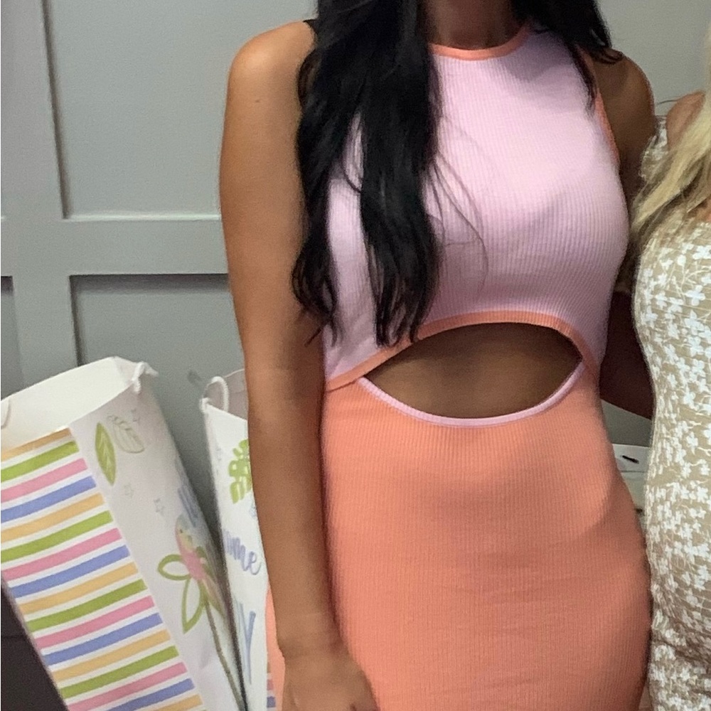 Pink and orange dress